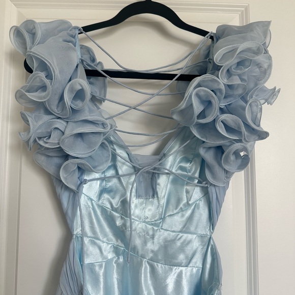 Macduggal ruffle tiered cut out chiffon gown - Picture 5 of 11